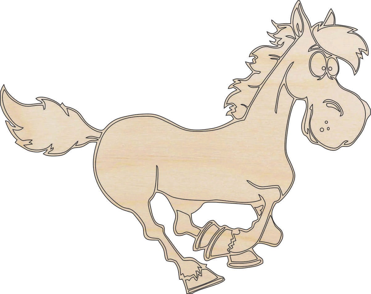 Horse Wood Craft Shape - Laser Cut Baltic Birch Unfinished DIY Wood Art Supplies HRS48 - The Wood Shape Store