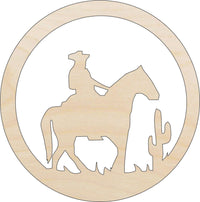 Cowboy Wood Craft Shape - Laser Cut Baltic Birch Unfinished DIY Wood Art Supplies HRS4 - The Wood Shape Store