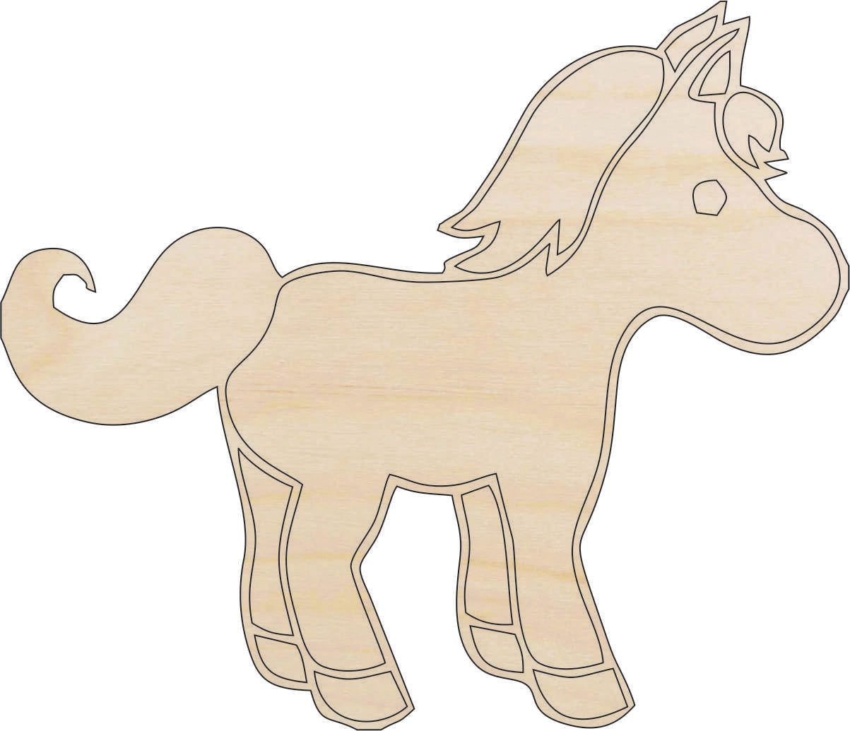 Horse - Laser Cut Out Unfinished Wood Craft Shape HRS62 Horse - Laser Cut Out Unfinished Wood Craft Shape HRS62