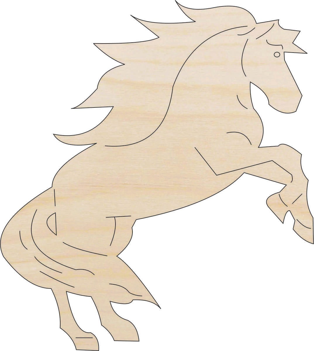 Horse Wood Craft Shape - Laser Cut Baltic Birch Unfinished DIY Wood Art Supplies HRS67 - The Wood Shape Store