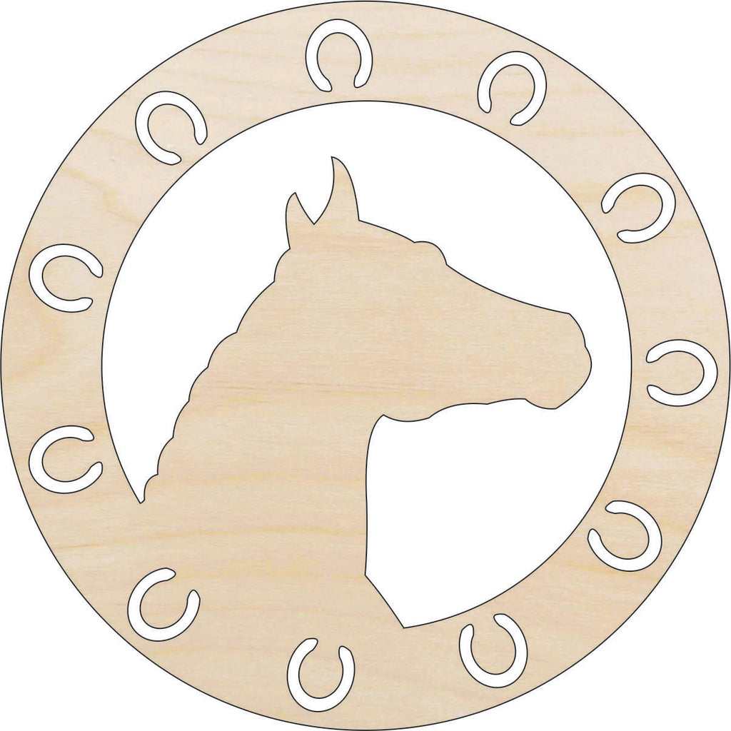 Horse & Horseshoes - Laser Cut Wood Shape HRS68