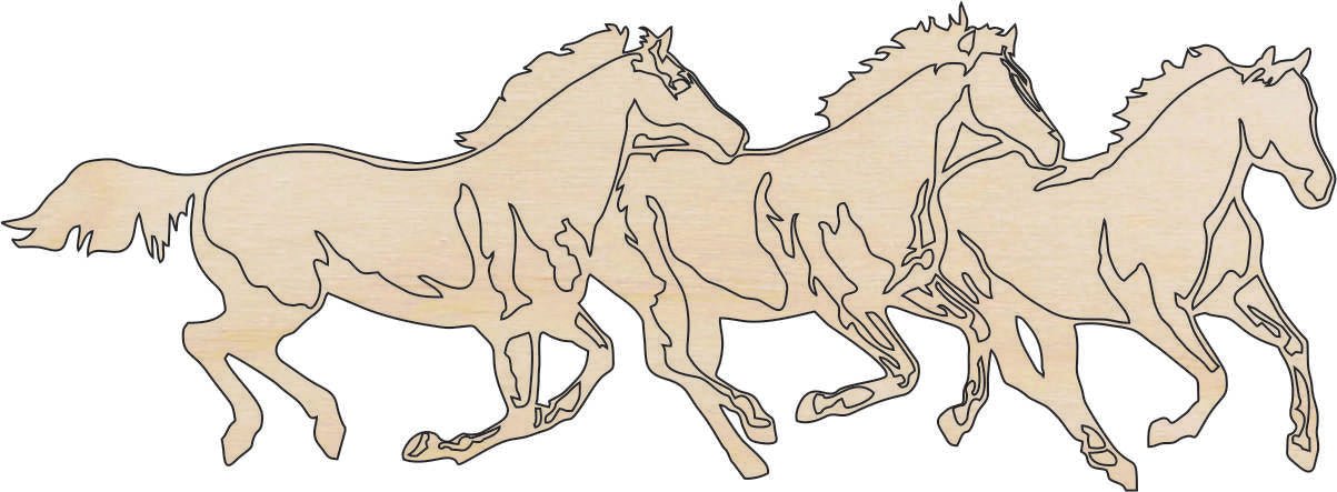 Horse Wood Craft Shape - Laser Cut Baltic Birch Unfinished DIY Wood Art Supplies HRS73 - The Wood Shape Store