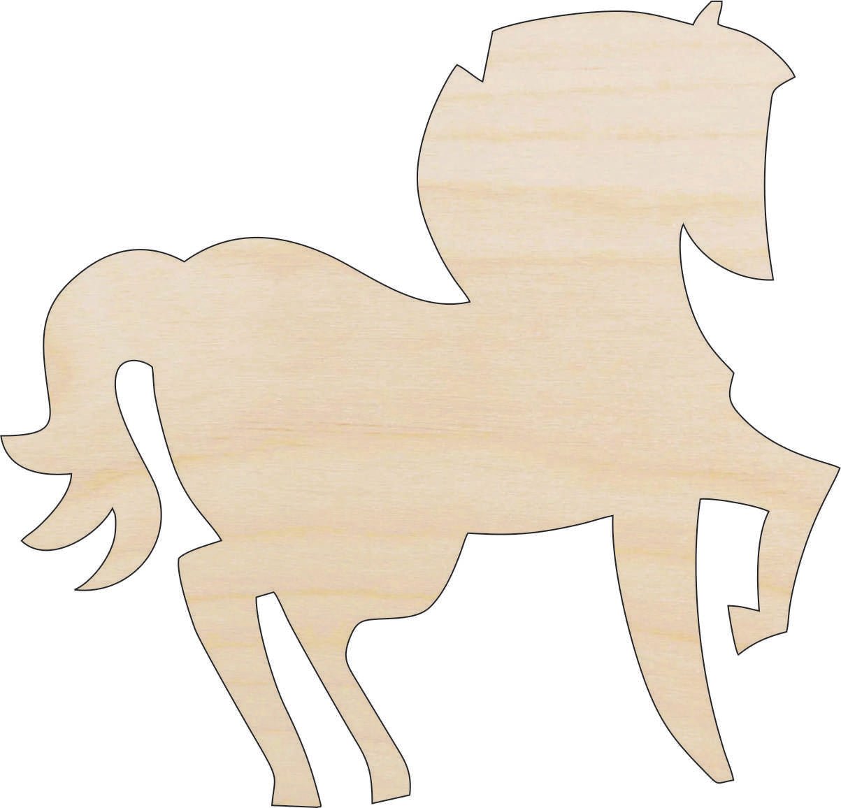 Horse Wood Craft Shape - Laser Cut Baltic Birch Unfinished DIY Wood Art Supplies HRS75 - The Wood Shape Store