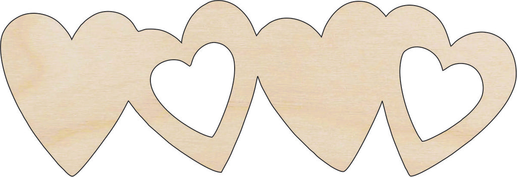 Chain of Hearts - Laser Cut Wood Shape HRT12