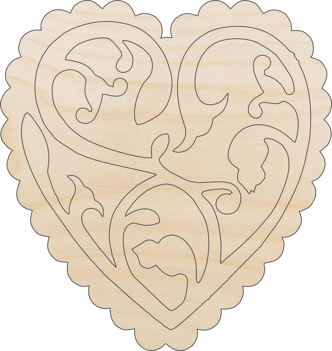 Heart Wood Craft Shape - Laser Cut Baltic Birch Unfinished DIY Wood Art Supplies HRT15 - The Wood Shape Store