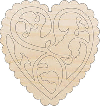 Heart Wood Craft Shape - Laser Cut Baltic Birch Unfinished DIY Wood Art Supplies HRT15 - The Wood Shape Store
