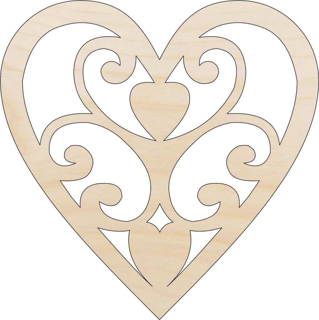 Heart - Laser Cut Out Unfinished Wood Craft Shape HRT16