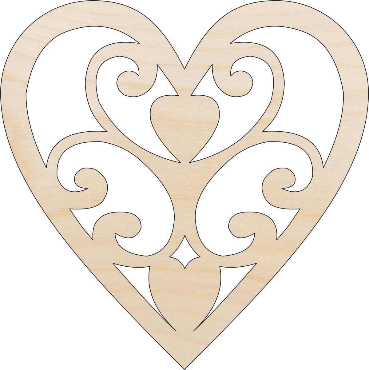 Heart Wood Craft Shape - Laser Cut Baltic Birch Unfinished DIY Wood Art Supplies HRT16 - The Wood Shape Store