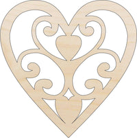 Heart Wood Craft Shape - Laser Cut Baltic Birch Unfinished DIY Wood Art Supplies HRT16 - The Wood Shape Store