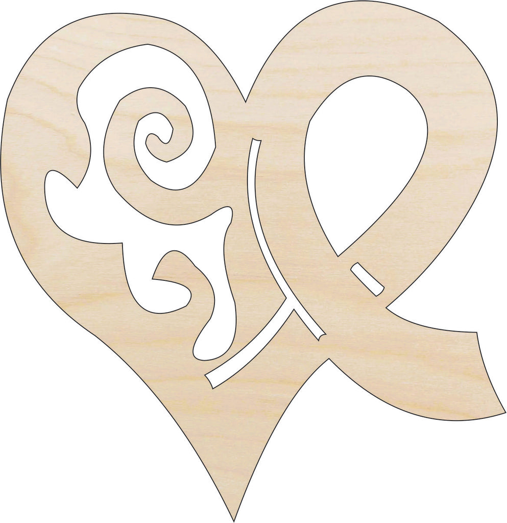 Heart - Laser Cut Out Unfinished Wood Craft Shape HRT19