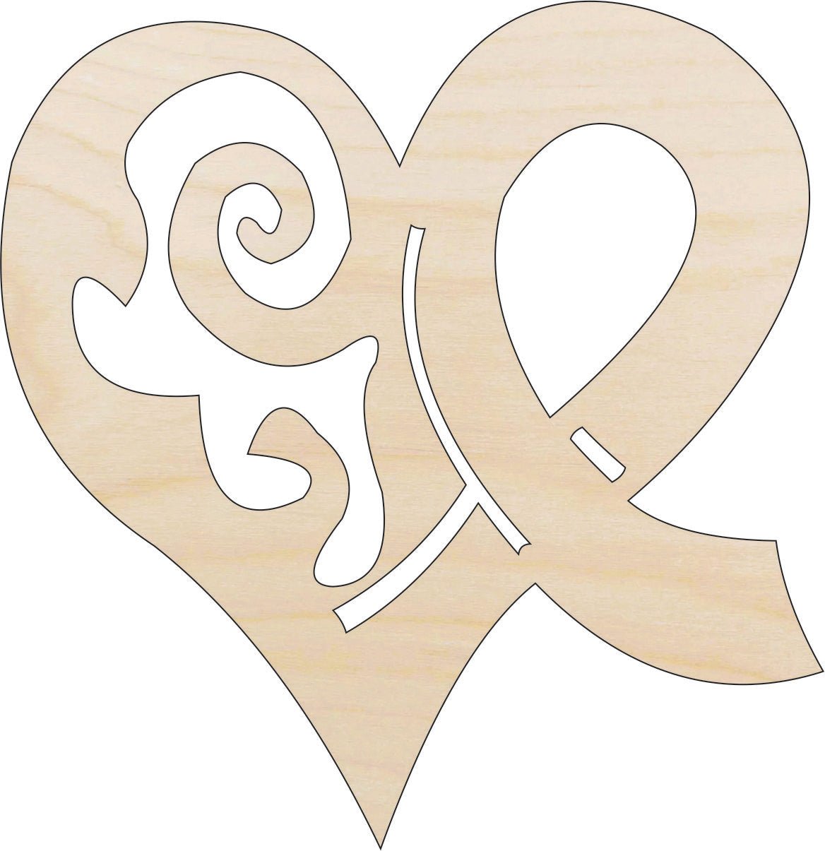 Heart Wood Craft Shape - Laser Cut Baltic Birch Unfinished DIY Wood Art Supplies HRT19 - The Wood Shape Store