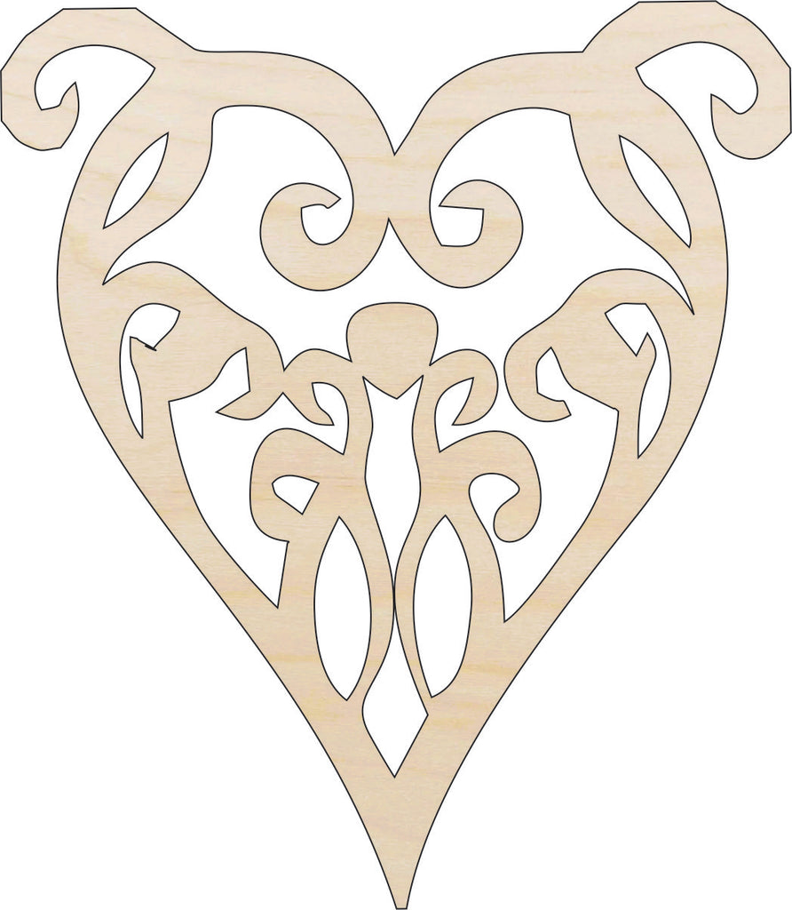 Heart - Laser Cut Out Unfinished Wood Craft Shape HRT1