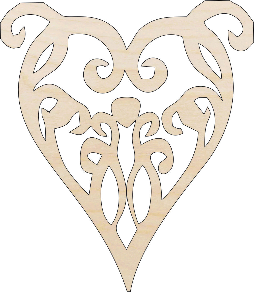 Heart - Laser Cut Out Unfinished Wood Craft Shape HRT1 Heart - Laser Cut Out Unfinished Wood Craft Shape HRT1