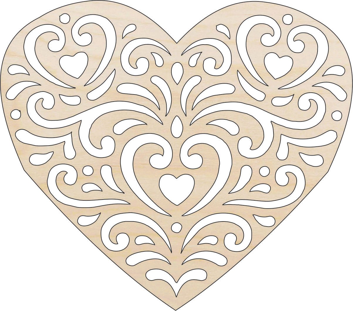 Heart Wood Craft Shape - Laser Cut Baltic Birch Unfinished DIY Wood Art Supplies HRT2 - The Wood Shape Store