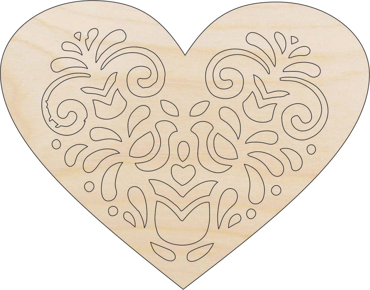Heart Wood Craft Shape - Laser Cut Baltic Birch Unfinished DIY Wood Art Supplies HRT4 - The Wood Shape Store