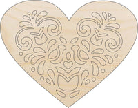 Heart Wood Craft Shape - Laser Cut Baltic Birch Unfinished DIY Wood Art Supplies HRT4 - The Wood Shape Store