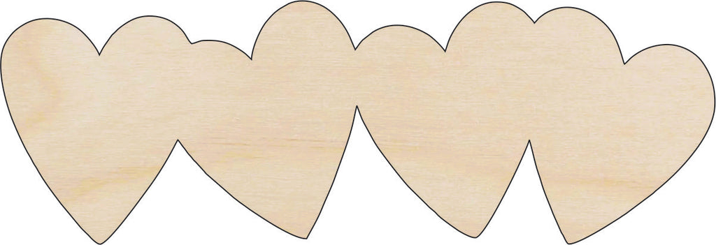 Chain of Hearts - Laser Cut Wood Shape HRT7