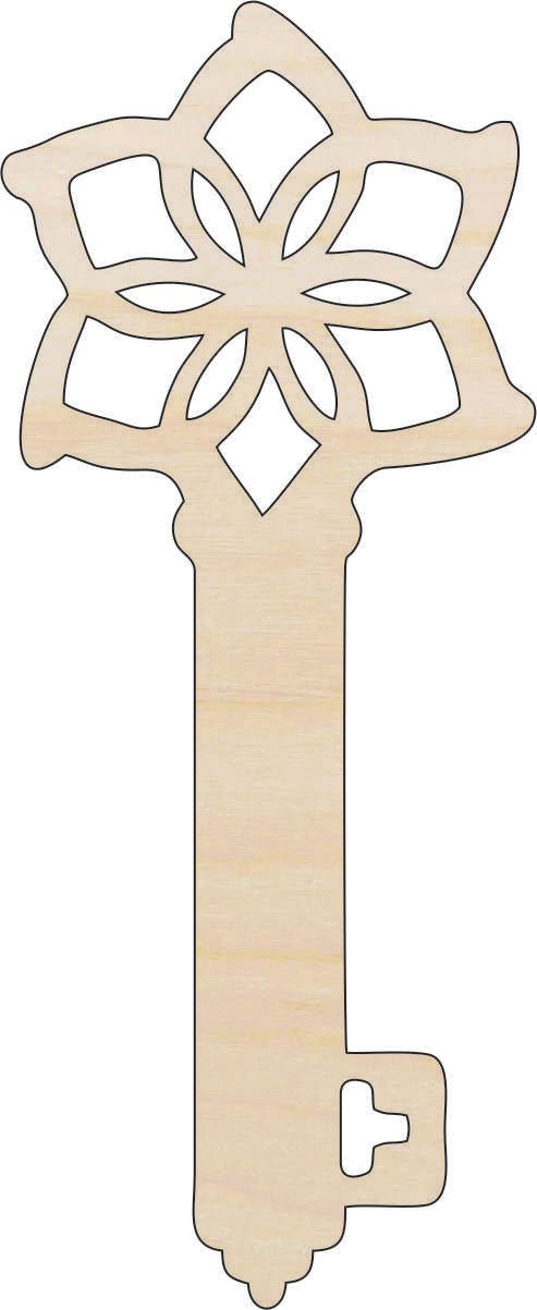 Wood Key Shape Key - Laser Cut Out Unfinished Wood Craft Shape KEY15 – The Wood Shape ...