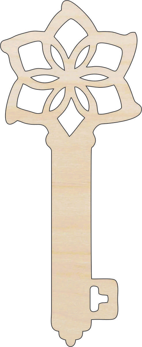 Key - Laser Cut Out Unfinished Wood Craft Shape KEY15 Key - Laser Cut Out Unfinished Wood Craft Shape KEY15