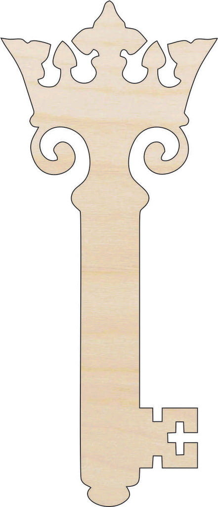Crown Skeleton Key - Laser Cut Wood Shape KEY19