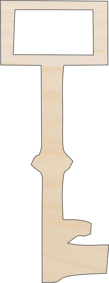 Key Wood Craft Shape - Laser Cut Baltic Birch Unfinished DIY Wood Art Supplies KEY29 - The Wood Shape Store