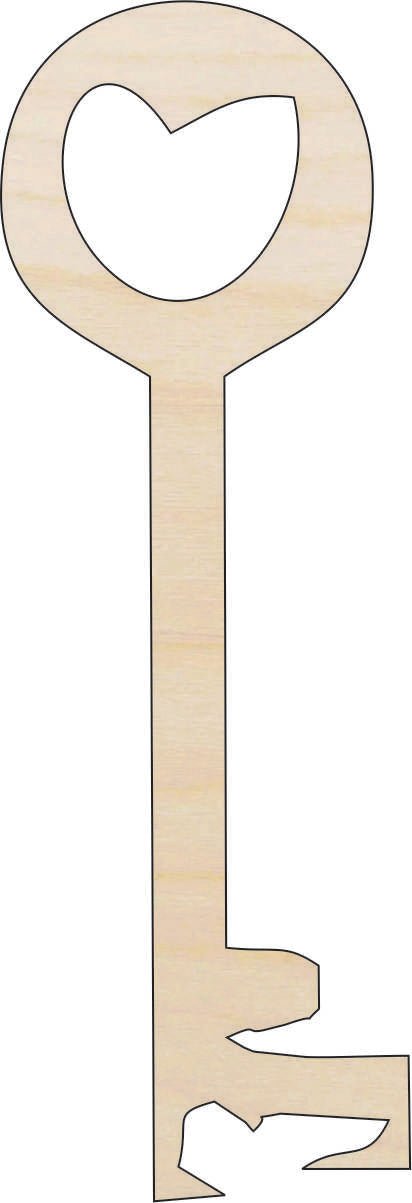 Key Wood Craft Shape - Laser Cut Baltic Birch Unfinished DIY Wood Art Supplies KEY30 - The Wood Shape Store