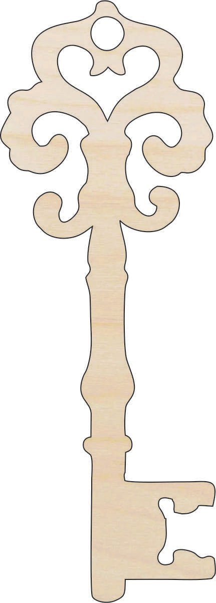Key Wood Craft Shape - Laser Cut Baltic Birch Unfinished DIY Wood Art Supplies KEY31 - The Wood Shape Store