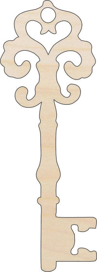 Key Wood Craft Shape - Laser Cut Baltic Birch Unfinished DIY Wood Art Supplies KEY31 - The Wood Shape Store