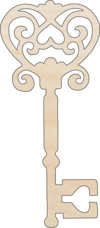 Key Wood Craft Shape - Laser Cut Baltic Birch Unfinished DIY Wood Art Supplies KEY4 - The Wood Shape Store