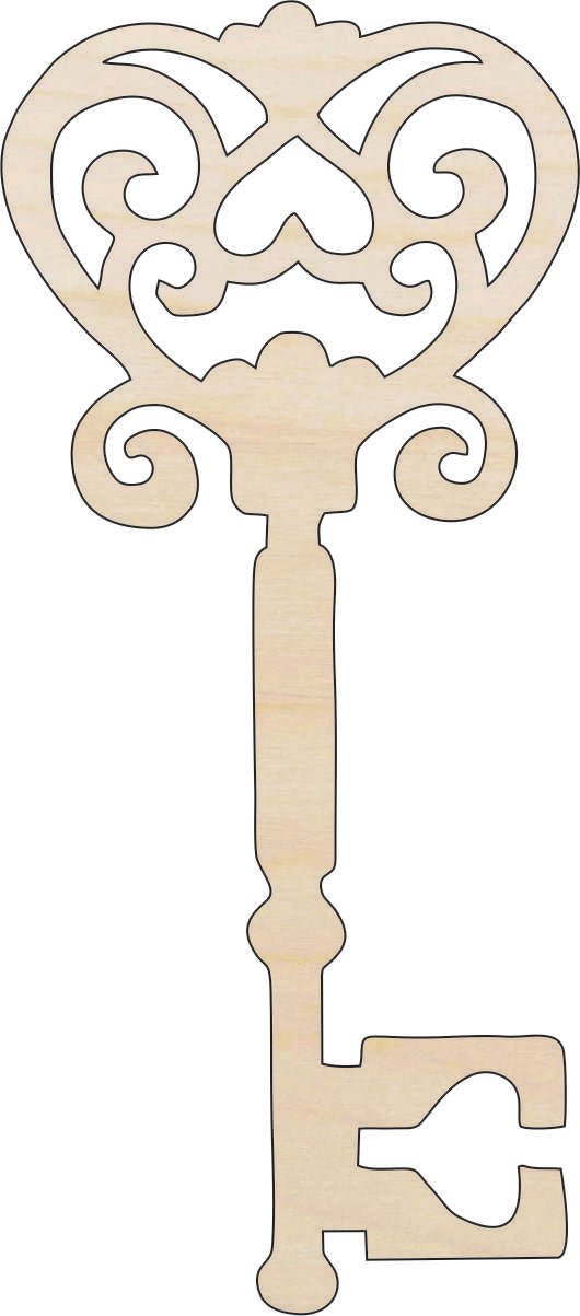 Wood Key Shape Key - Laser Cut Out Unfinished Wood Craft Shape KEY4 – The Wood Shape Store