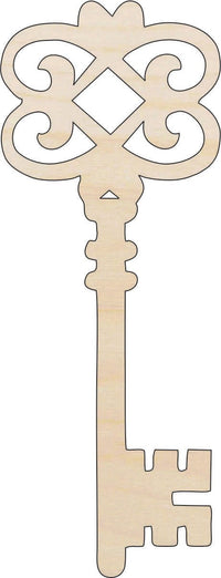 Key Wood Craft Shape - Laser Cut Baltic Birch Unfinished DIY Wood Art Supplies KEY5 - The Wood Shape Store