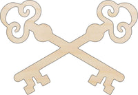 Key Wood Craft Shape - Laser Cut Baltic Birch Unfinished DIY Wood Art Supplies KEY9 - The Wood Shape Store