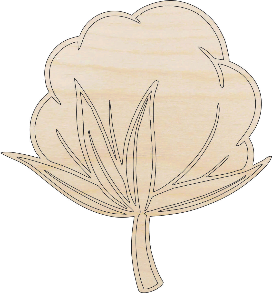 Flower Cotton - Laser Cut Out Unfinished Wood Craft Shape LEF12 Flower Cotton - Laser Cut Out Unfinished Wood Craft Shape LEF12