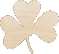 CloverLeaf Wood Craft Shape - Laser Cut Baltic Birch Unfinished DIY Wood Art Supplies LEF26 - The Wood Shape Store
