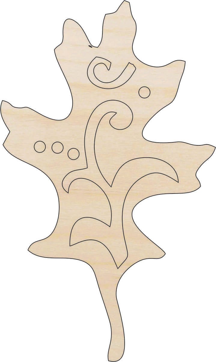 Leaf Wood Craft Shape - Laser Cut Baltic Birch Unfinished DIY Wood Art Supplies LEF35 - The Wood Shape Store