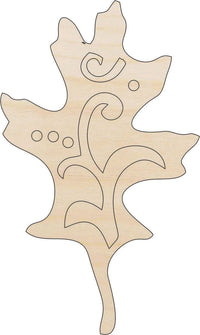Leaf Wood Craft Shape - Laser Cut Baltic Birch Unfinished DIY Wood Art Supplies LEF35 - The Wood Shape Store