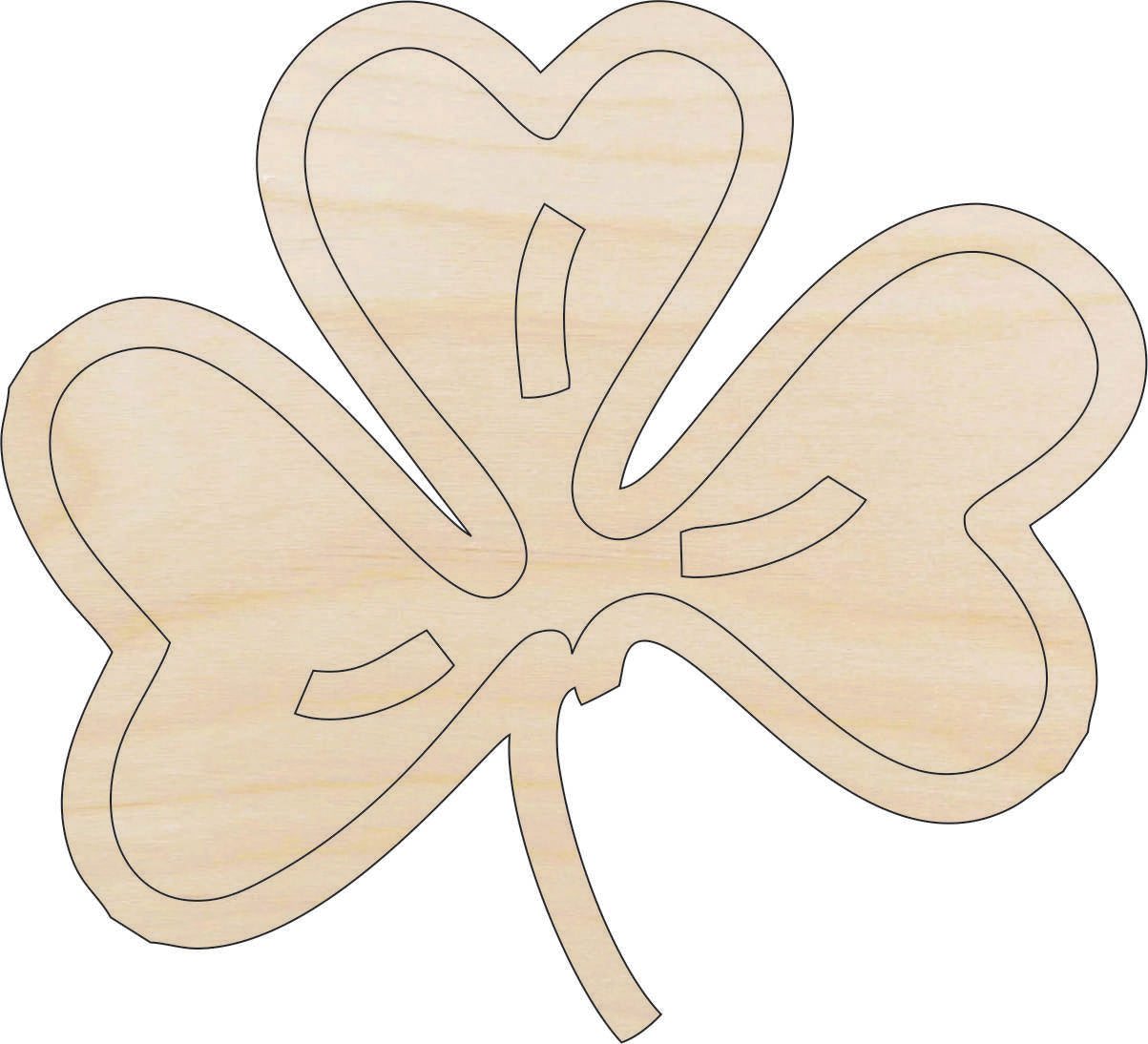 Leaf Clover - Laser Cut Out Unfinished Wood Craft Shape LEF4 Leaf Clover - Laser Cut Out Unfinished Wood Craft Shape LEF4