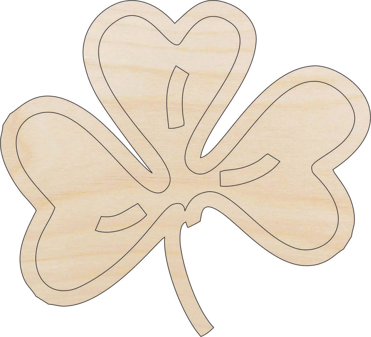 Clover Leaf Wood Craft Shape - Laser Cut Baltic Birch Unfinished DIY Wood Art Supplies LEF4 - The Wood Shape Store