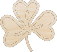 Clover Leaf Wood Craft Shape - Laser Cut Baltic Birch Unfinished DIY Wood Art Supplies LEF4 - The Wood Shape Store