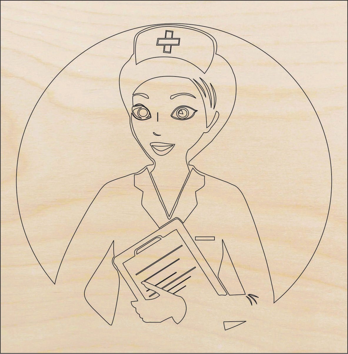 Nurse Wood Craft Shape - Laser Cut Baltic Birch Unfinished DIY Wood Art Supplies MED5 - The Wood Shape Store