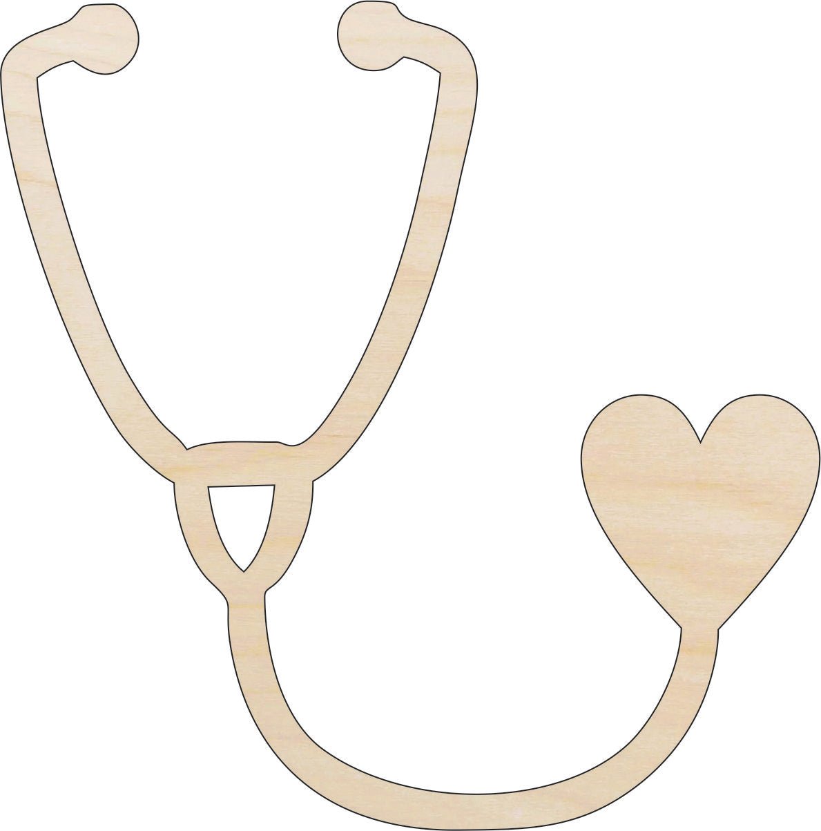 Stethoscope Wood Craft Shape - Laser Cut Baltic Birch Unfinished DIY Wood Art Supplies MED6 - The Wood Shape Store