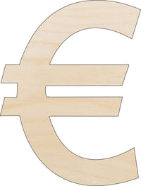 Euro Symbol Wood Craft Shape - Laser Cut Baltic Birch Unfinished DIY Art Supplies MNY1 - The Wood Shape Store