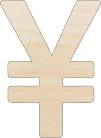 Yen Symbol Wood Craft Shape - Laser Cut Baltic Birch Unfinished DIY Art Supplies MNY2 - The Wood Shape Store