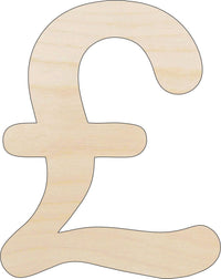 Pound Symbol Wood Craft Shape - Laser Cut Baltic Birch Unfinished DIY Art Supplies MNY3 - The Wood Shape Store