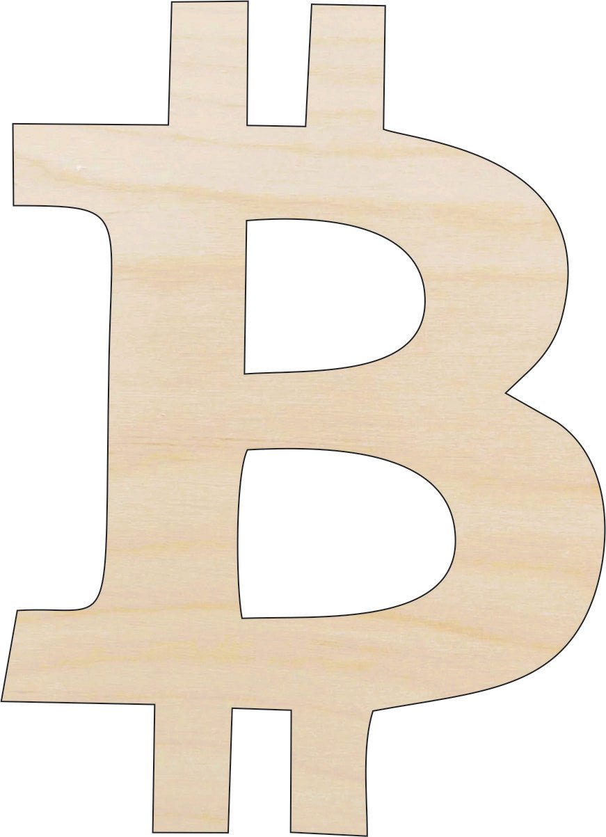 Bitcoin Symbol Wood Craft Shape - Laser Cut Baltic Birch Unfinished DIY Art Supplies MNY5 - The Wood Shape Store