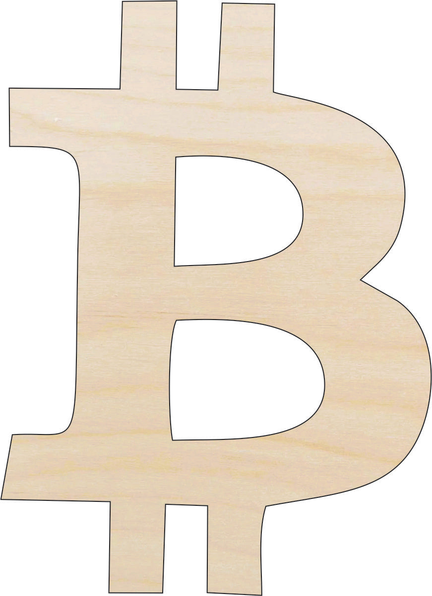 Bitcoin Symbol - Laser Cut Out Unfinished Wood Craft Shape MNY5 Bitcoin Symbol - Laser Cut Out Unfinished Wood Craft Shape MNY5