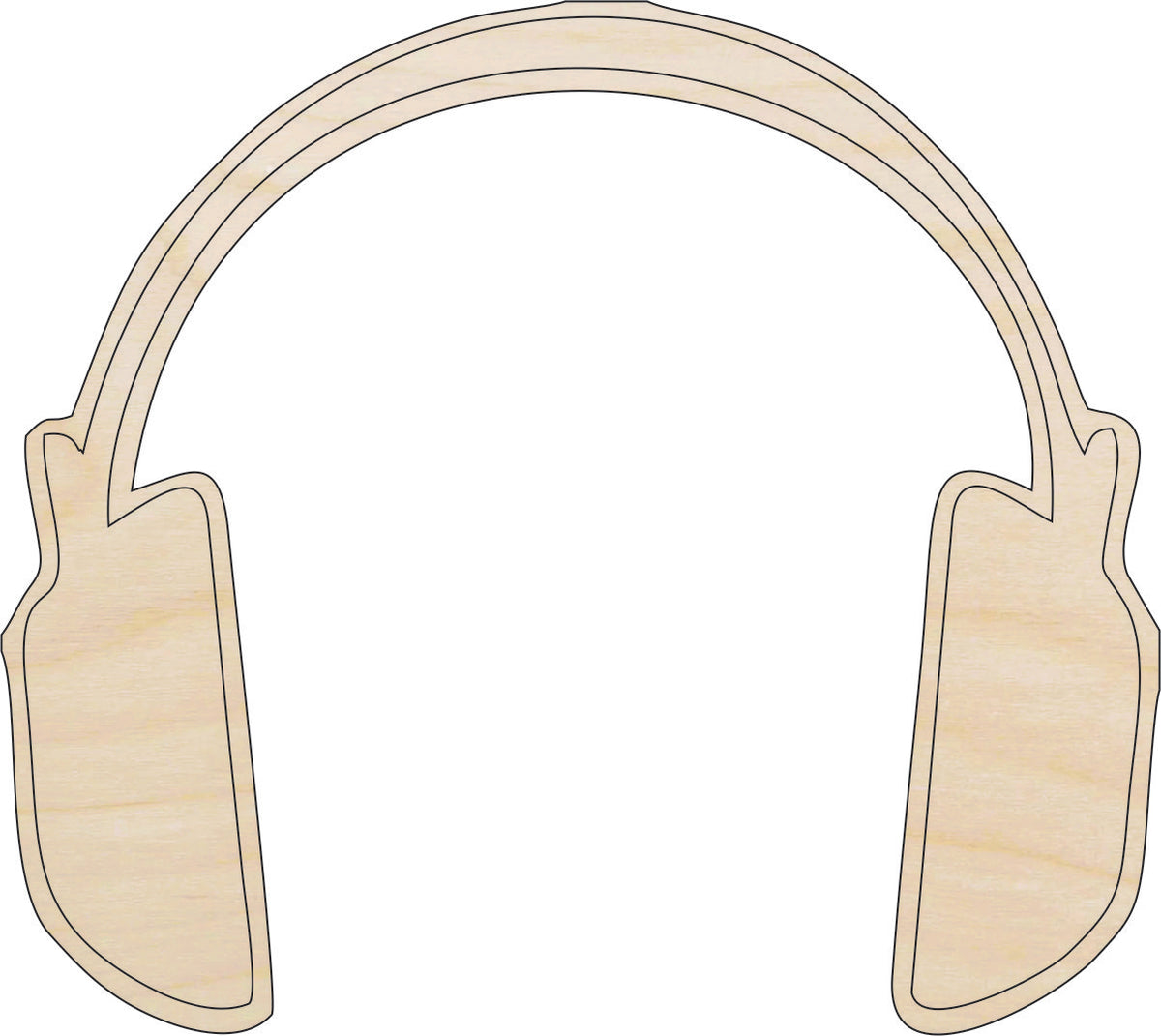 Music Headphones - Laser Cut Out Unfinished Wood Craft Shape MSC10 Music Headphones - Laser Cut Out Unfinished Wood Craft Shape MSC10