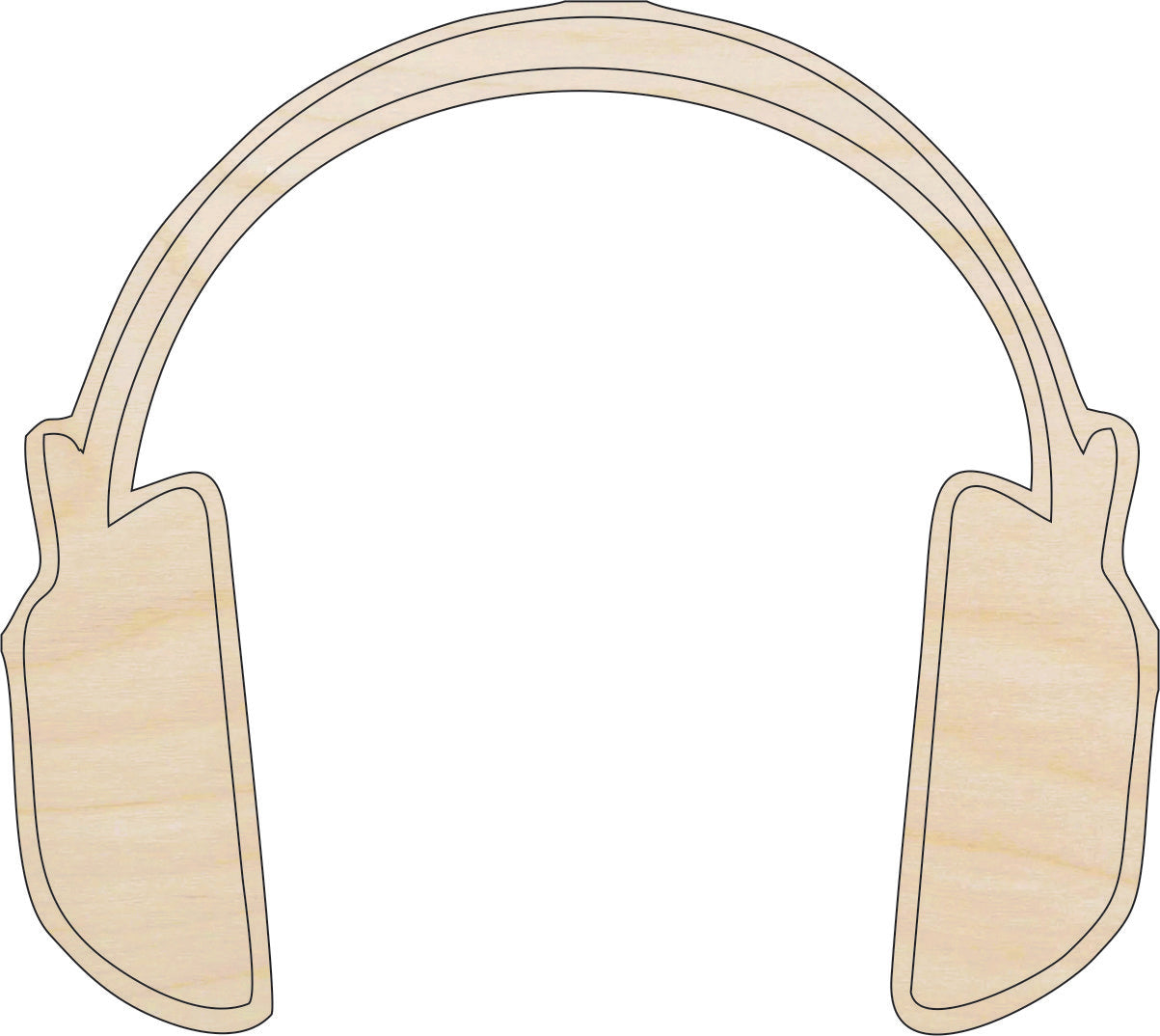 Music Headphones - Laser Cut Out Unfinished Wood Craft Shape MSC10 Music Headphones - Laser Cut Out Unfinished Wood Craft Shape MSC10