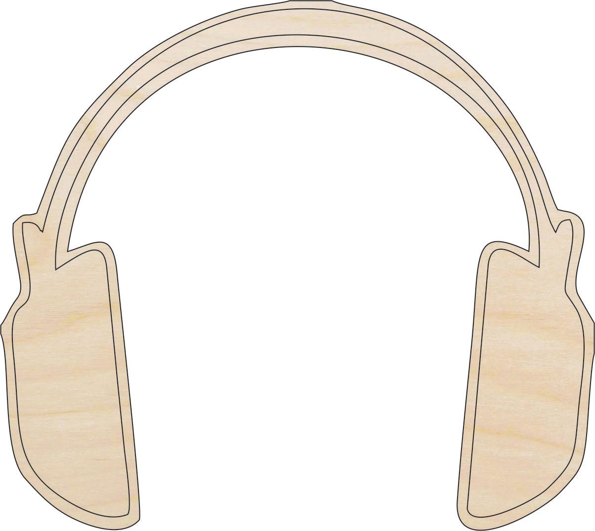 Headphones Wood Craft Shape - Laser Cut Baltic Birch Unfinished DIY Wood Art Supplies MSC10 - The Wood Shape Store
