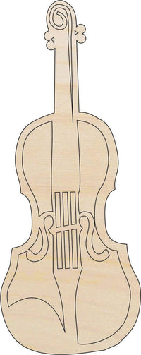 Violin Wood Craft Shape - Laser Cut Baltic Birch Unfinished DIY Wood Art Supplies MSC13 - The Wood Shape Store